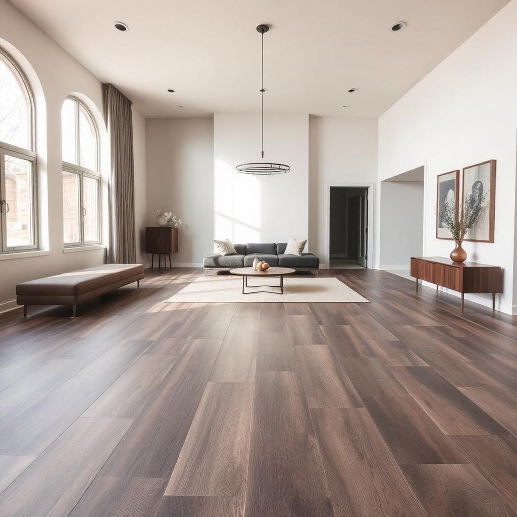 Modern interior with luxury vinyl flooring
